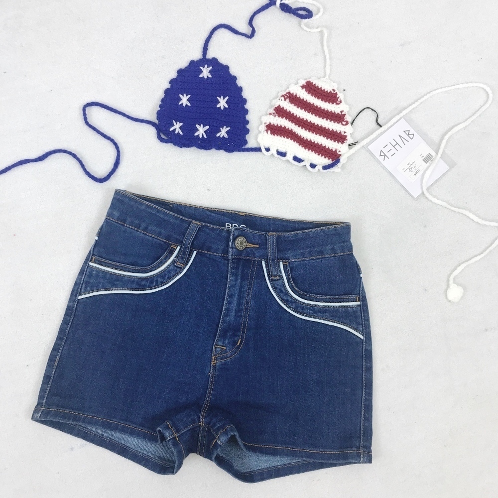 Rehab Crochet Stars and Stripes triangle bikini top S festival 4th of July